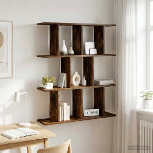 vidaXL Wandplank Gerookt eiken 102 x 20 x 96 cm Bewerkt hout