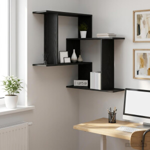 vidaXL Wandplank Zwart eiken 67 x 67 x 87 cm Bewerkt hout