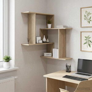 vidaXL Wandplank Sonoma Eiken 67 x 67 x 87 cm Bewerkt hout