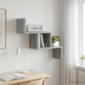 vidaXL Wandplank Grijs Sonoma 48 x 15 x 42 cm Bewerkt hout