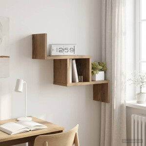 vidaXL Wandplank Artisanaal eiken 48 x 15 x 42 cm Bewerkt hout