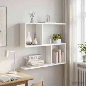 vidaXL Wandplank Wit 60 x 12 x 50,5 cm Bewerkt hout