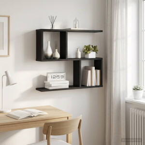 vidaXL Wandplank Zwart eiken 60 x 12 x 50,5 cm Bewerkt hout