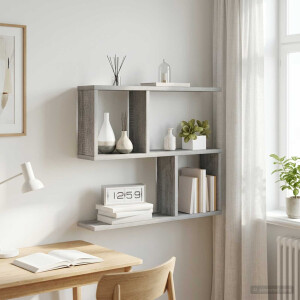 vidaXL Wandplank Grijs Sonoma 60 x 12 x 50,5 cm Bewerkt hout