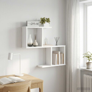 vidaXL Wandplank Wit 60 x 12 x 50,5 cm Bewerkt hout