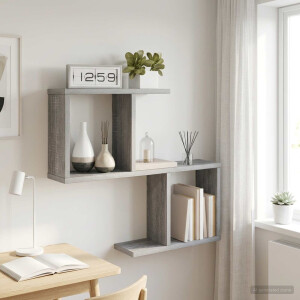 vidaXL Wandplank Grijs Sonoma 60 x 12 x 50,5 cm Bewerkt hout