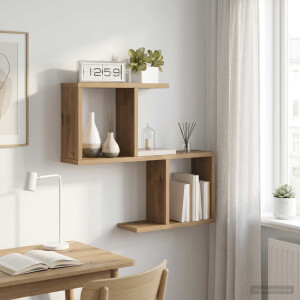 vidaXL Wandplank Artisanaal eiken 60 x 12 x 50,5 cm Bewerkt hout