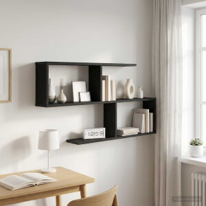 vidaXL Wandplank Zwart eiken 100 x 12 x 50,5 cm Bewerkt hout