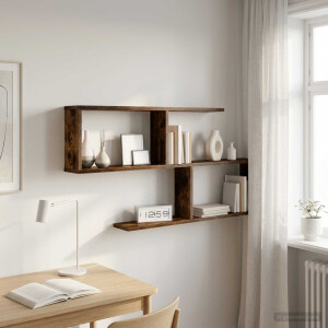vidaXL Wandplank Gerookt eiken 100 x 12 x 50,5 cm Bewerkt hout