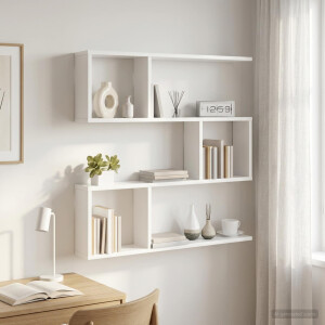 vidaXL Wandplank Wit 80 x 12 x 79,5 cm Bewerkt hout