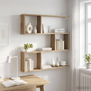 vidaXL Wandplank Artisanaal eiken 80 x 12 x 79,5 cm Bewerkt hout