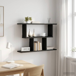 vidaXL Wandplank Zwart eiken 80 x 15 x 50,5 cm Bewerkt hout