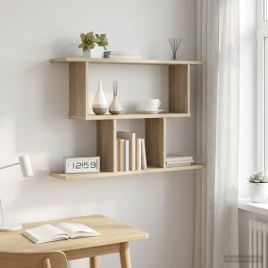 vidaXL Wandplank Sonoma Eiken 80 x 15 x 50,5 cm Bewerkt hout