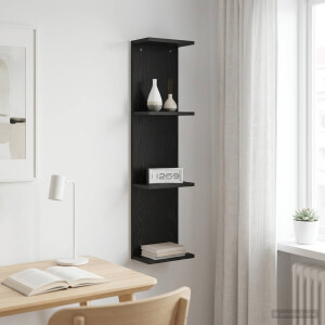 vidaXL Wandplank Zwart eiken 25 x 15 x 100 cm Bewerkt hout