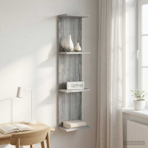 vidaXL Wandplank Grijs Sonoma 25 x 15 x 100 cm Bewerkt hout