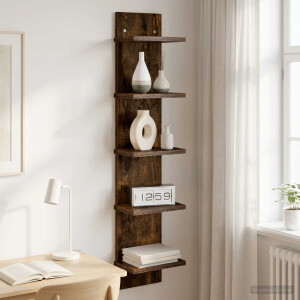vidaXL Wandplank Gerookt eiken 22 x 15 x 100 cm Bewerkt hout