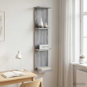 vidaXL Wandplank Grijs Sonoma 22 x 15 x 100 cm Bewerkt hout