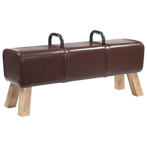 vidaXL Bank Donkerbruin 110 x 30 x 45 cm Echt Leer