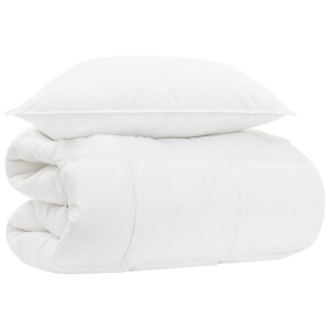 vidaXL Dekbedset met kussen 2 pcs Wit Bamboe