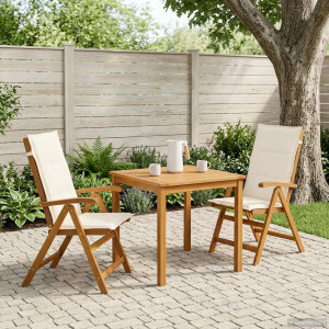 vidaXL Recliner Tuinstoelen 2 st Naturel Massief Acaciahout