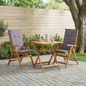 vidaXL Recliner Tuinstoelen 2 st Naturel Massief Acaciahout