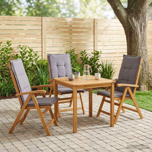 vidaXL Recliner Tuinstoelen 3 st Naturel Massief Acaciahout