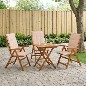 vidaXL Recliner Tuinstoelen 3 st Naturel Massief Acaciahout