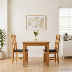 vidaXL Eetkamerstoel 2 st Massief Eikenhout Zwart 45 x 54 x 100 cm
