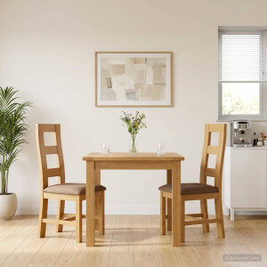 vidaXL Eetkamerstoel 2 st Massief Eikenhout Grijs 45 x 51 x 105 cm