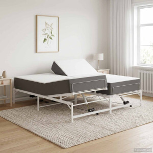vidaXL Elektrisch Verstelbaar Bedframe Wit 180 x 200 cm Staal