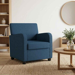 vidaXL Fauteuil Blauw Stof
