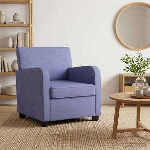 vidaXL Fauteuil Jeans Blauw Stof