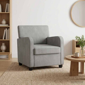 vidaXL Fauteuil Lichtgrijs fluweel