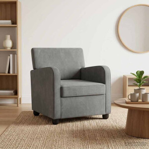 vidaXL Fauteuil Donkergrijs fluweel