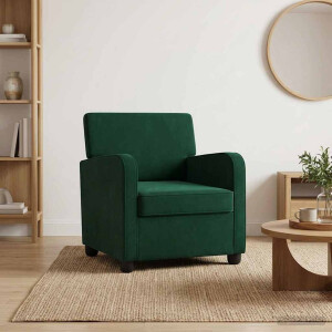 vidaXL Fauteuil Donkergroen fluweel