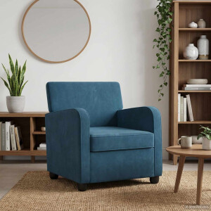 vidaXL Fauteuil Blauw fluweel