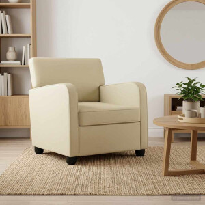 vidaXL Fauteuil Crèmekleurig Kunstleer