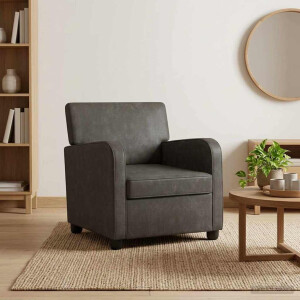 vidaXL Fauteuil Antiekzwart Kunstleer