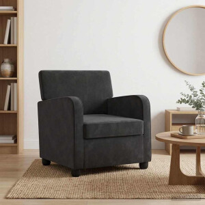 vidaXL Fauteuil Zwart fluweel