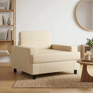vidaXL Fauteuil Crèmekleurig Stof