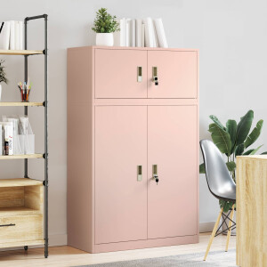 vidaXL Opbergkast 2 st Roze 90 x 40 x 145 cm Staal Vergrendelbaar