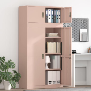 vidaXL Opbergkast 2 st Roze 90 x 40 x 180 cm Staal Vergrendelbaar