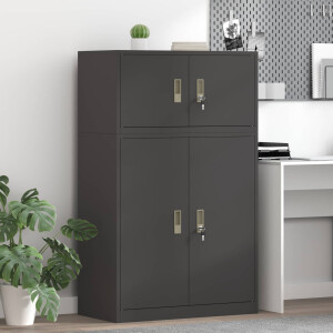 vidaXL Opbergkast 2 st Zwart 80 x 40 x 130 cm Staal Vergrendelbaar