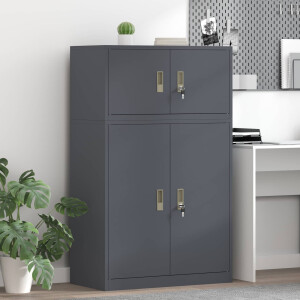 vidaXL Opbergkast 2 st Antraciet 80 x 40 x 130 cm Staal Vergrendelbaar
