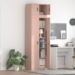 vidaXL Opbergkast 2 st Roze 60 x 40 x 220 cm Staal Vergrendelbaar