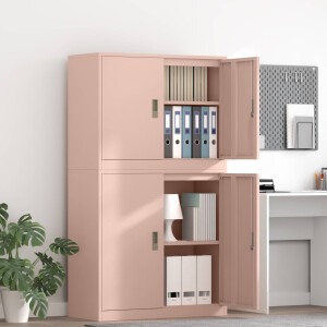 vidaXL Opbergkast 2 st Roze 90 x 40 x 160 cm Staal Vergrendelbaar