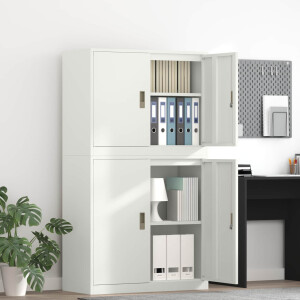 vidaXL Opbergkast 2 st Wit 90 x 40 x 160 cm Staal Vergrendelbaar