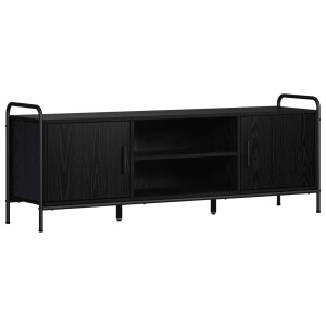 vidaXL Tv-meubel 133 x 33 x 50 cm Zwart eiken Bewerkt hout