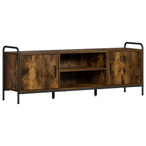 vidaXL Tv-meubel 133 x 33 x 50 cm Gerookt eiken Bewerkt hout