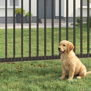 vidaXL Tuin omheining met palen 24 st 35 x 30 cm Gegalvaniseerd staal